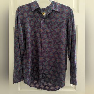Vintage Creative Edge 100% Silk 90's Men's Size Large Button-down